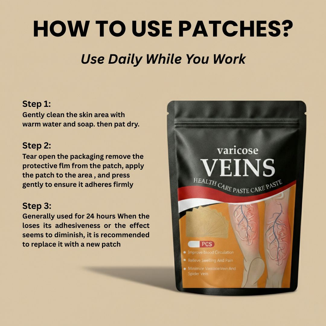 Spider & Varicose Vein Patches | Natural Herbal Therapy for Swelling, Fatigue & Vein Health | Neuwow