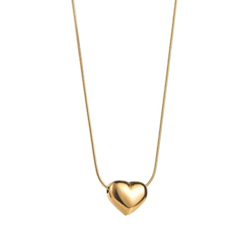 MEENAZ pendant necklace chain for women girls Love anti tarnish stainless steel gold stylish Neck Chain | Heart Locket | Modern Design | Birthday Gift Valentine| Aesthetic Jewellery for women | Accessories : Amazon.in: Jewellery