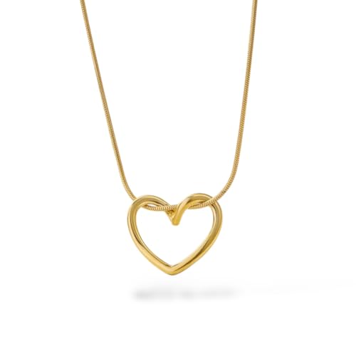 JYARSH 18K Gold Plated Heart Pendant Chain Necklace for Women & Girls | Anti Tarnish Stainless Steel Minimal Love Locket Stylish Everyday Wear Jewellery Valentine, Anniversary Birthday G : Amazon.in: Fashion