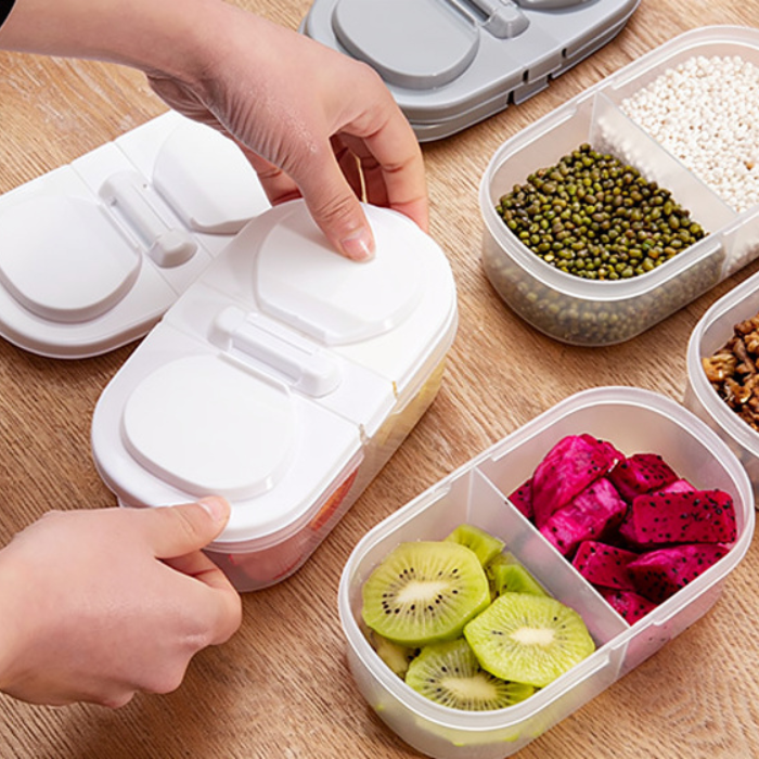 2 Way Tiffin & Storage Box – Multipurpose Lunch Box with Dual Compartments, Airtight & Leakproof Food Container (Pack of 1)