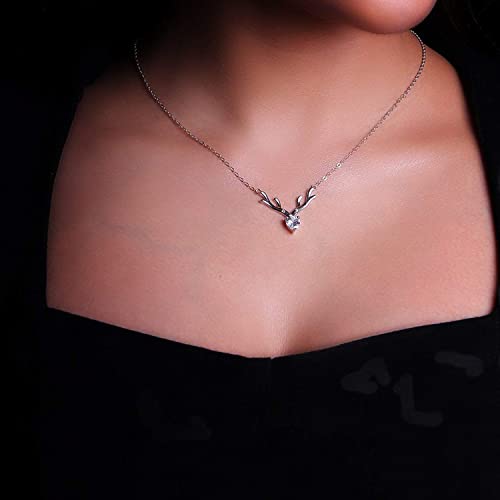 Mahi Deer Heart Shaped Necklace Pendant Chain with Cubic Zirconia Valentine Gift for Women (PS1101845R) : Amazon.in: Jewellery