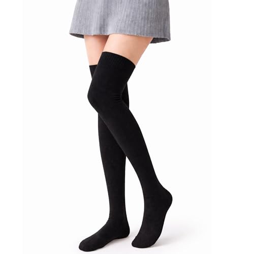 Buy Kaththai Wool Warm Thigh High Socks for Women | Soft & Breathable Knit Thermal Leg Warmers | Versatile Multi-Way Wear, Knee-Length Winter Socks | Winter & Fall Essential (IN, Alpha, Free Size, Black) at Amazon.in