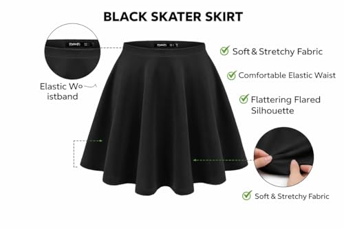 Buy Women's Skater Skirt, Black, Flared A-Line Mini Skirt at Amazon.in