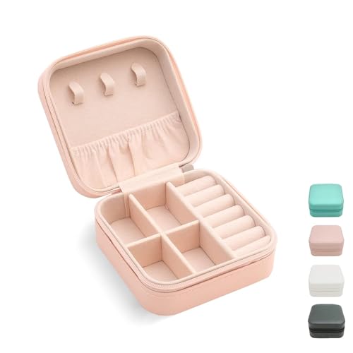 Nibbler Square Travel Jewellery Box Multicolor for Women, Travel Earrings Organiser Box, Portable Jewellery Box Organisers for Rings, Earrings, Bracelets, Necklaces Decorative box (Alpha) : Amazon.in: Jewellery