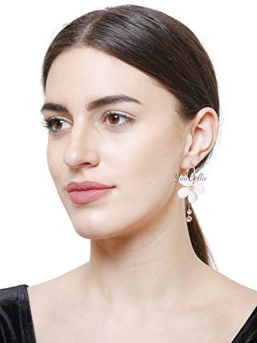 YouBella Jewellery Gifts Stylish Latest Western Ear rings Gold Plated Floral Earrings for Girls and Women (White) : Amazon.in: Fashion