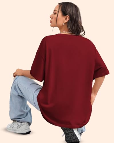 Buy AUSK Oversized T-Shirt for Womens | Graphic Front Printed Loose fit Womens Tshirt at Amazon.in