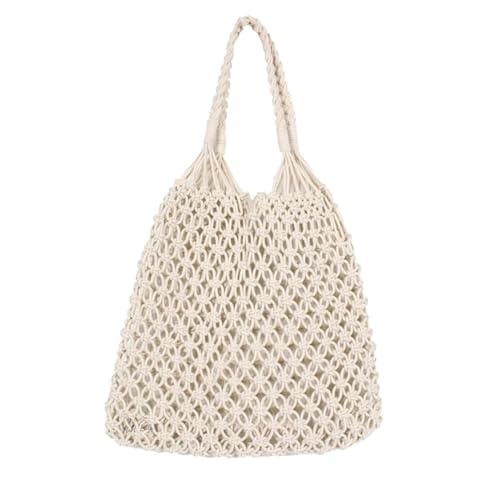 Buy R.R.LALA Womens Macrame Relaxed Fit Woven Casual Beach Bags Tote Knitted Mesh Shoulder String Straw Grocery Shopping Handbag Travel Net Color: Off White at Amazon.in