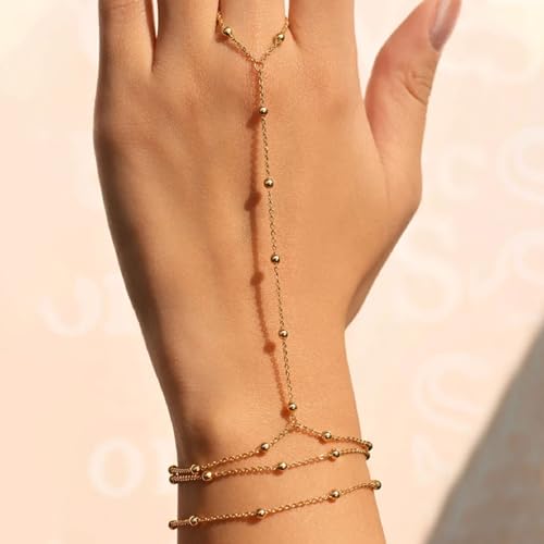 FAMEZA Luxury Gold Hand Chain Bracelet Ring Trendy Adjustable Rhinestone Hand Jewelry Gifts for Women : Amazon.in: Jewellery