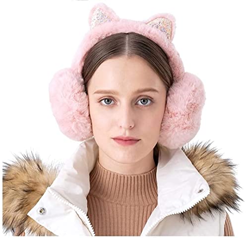 Handcuffs Ear Muff Winter Cute Cat Kitten Ear Warmer Earmuffs Faux Fur Plush Ear Cover For Girls Women : Amazon.in: Fashion