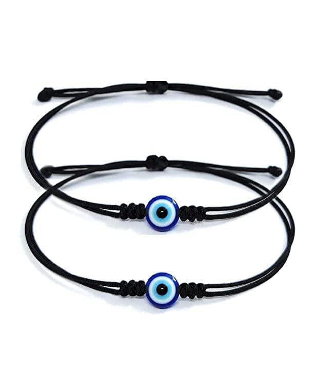 ARTIFICIAL TREE Handmade Nazariya 6 mm Evil Eye Charms Black Thread Bracelet Adjustable for Women, Men, Girls & Boys 4 Piece (BLACK)(AT GIRLS BRCT 036) : Amazon.in: Jewellery