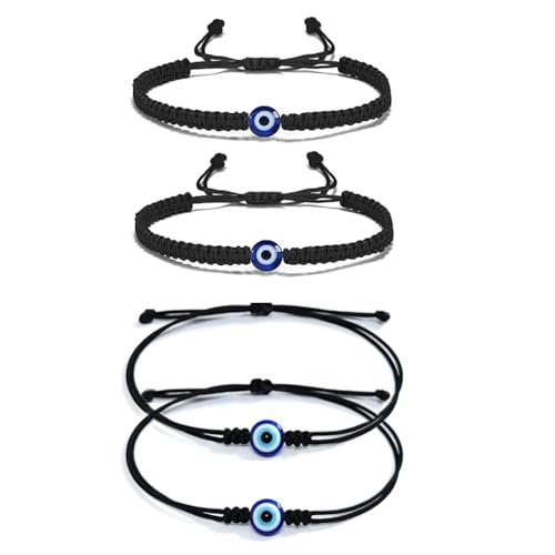 ARTIFICIAL TREE Handmade Nazariya 6 mm Evil Eye Charms Black Thread Bracelet Adjustable for Women, Men, Girls & Boys 4 Piece (BLACK)(AT GIRLS BRCT 036) : Amazon.in: Jewellery