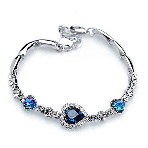 Oviya Magical Love Tripple Heart Bracelet with Crystal Stones BR2100310R : Amazon.in: Jewellery