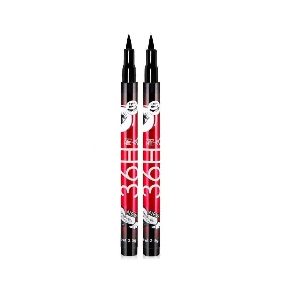 NYN Huda Insta Beauty 36 Hour Water Proof Smudge Proof Long Lasting Liquid Sketch Eye Liner (Pack of 2)
