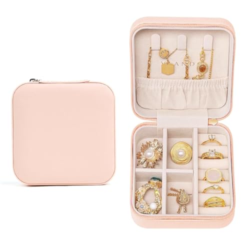 Nibbler Square Travel Jewellery Box Multicolor for Women, Travel Earrings Organiser Box, Portable Jewellery Box Organisers for Rings, Earrings, Bracelets, Necklaces Decorative box (Alpha) : Amazon.in: Jewellery