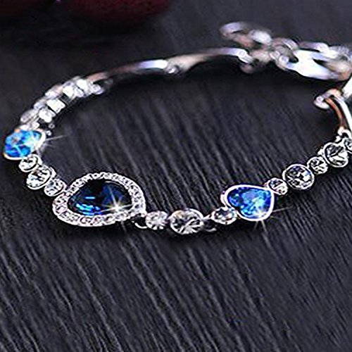 Oviya Magical Love Tripple Heart Bracelet with Crystal Stones BR2100310R : Amazon.in: Jewellery