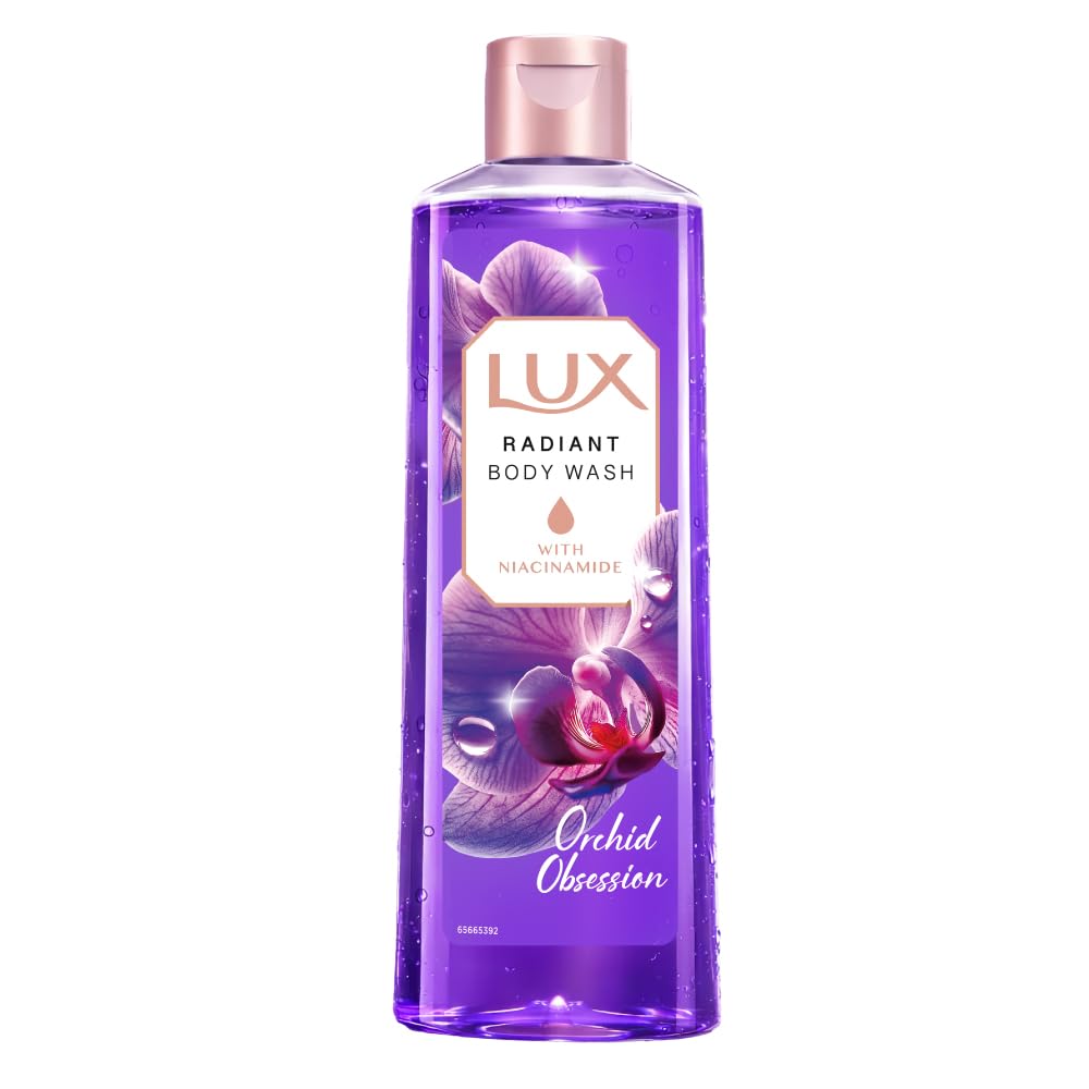 LUX Orchid Obsession Bodywash, 245ml, for Radiant & Bouncy Skin feel, with Niacinamide & Exotic Orchid fragrance, Upto 12Hr Long-Lasting Fragrance