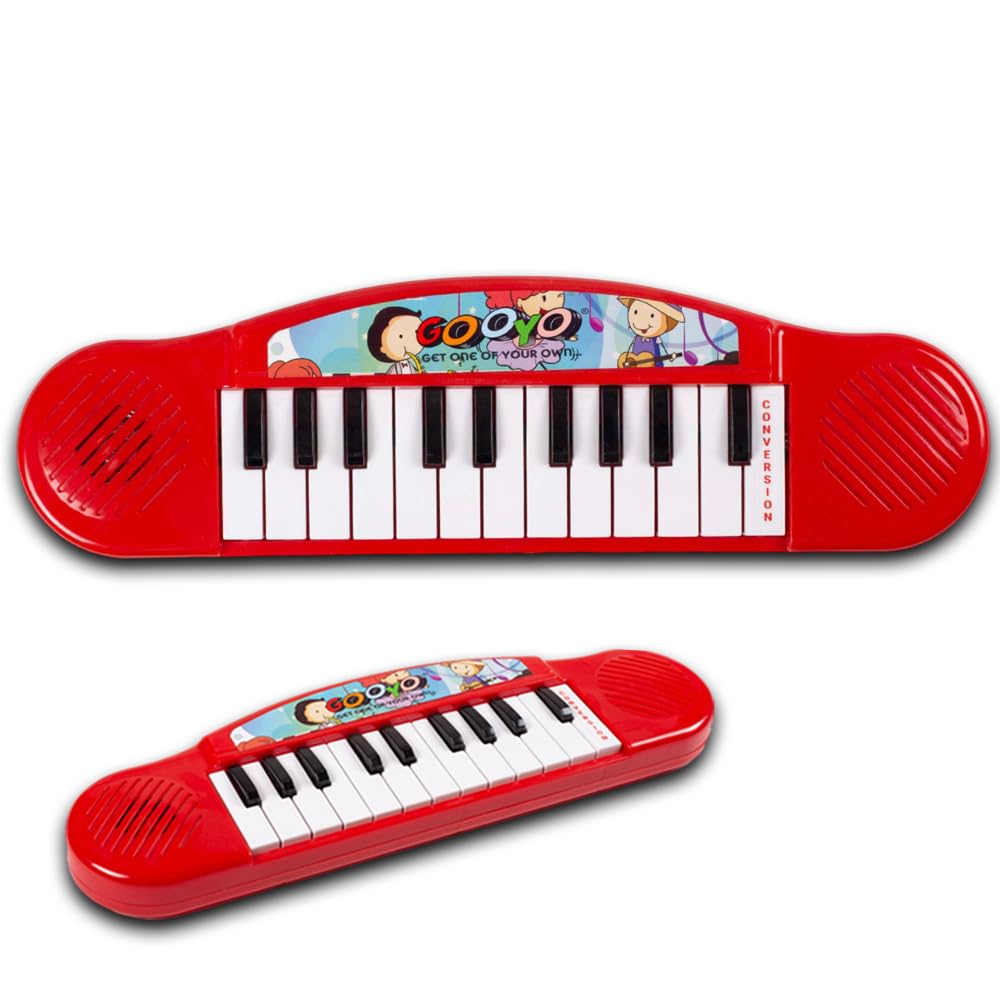 Gooyo GY-3725 Multi-Functional Portable Organ Mini Piano Keyboard Toy | Musical Toy for Kids | Electronic Keyboard Mini Piano | Red | 2xAA Battery (Not Included) | Musical Piano for Gifts