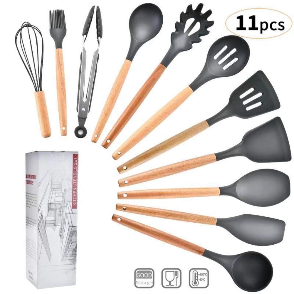 12 Pcs Bamboo Utensil Set w/ Holder | Kitchenware | Homeware & Lifestyle Essentials