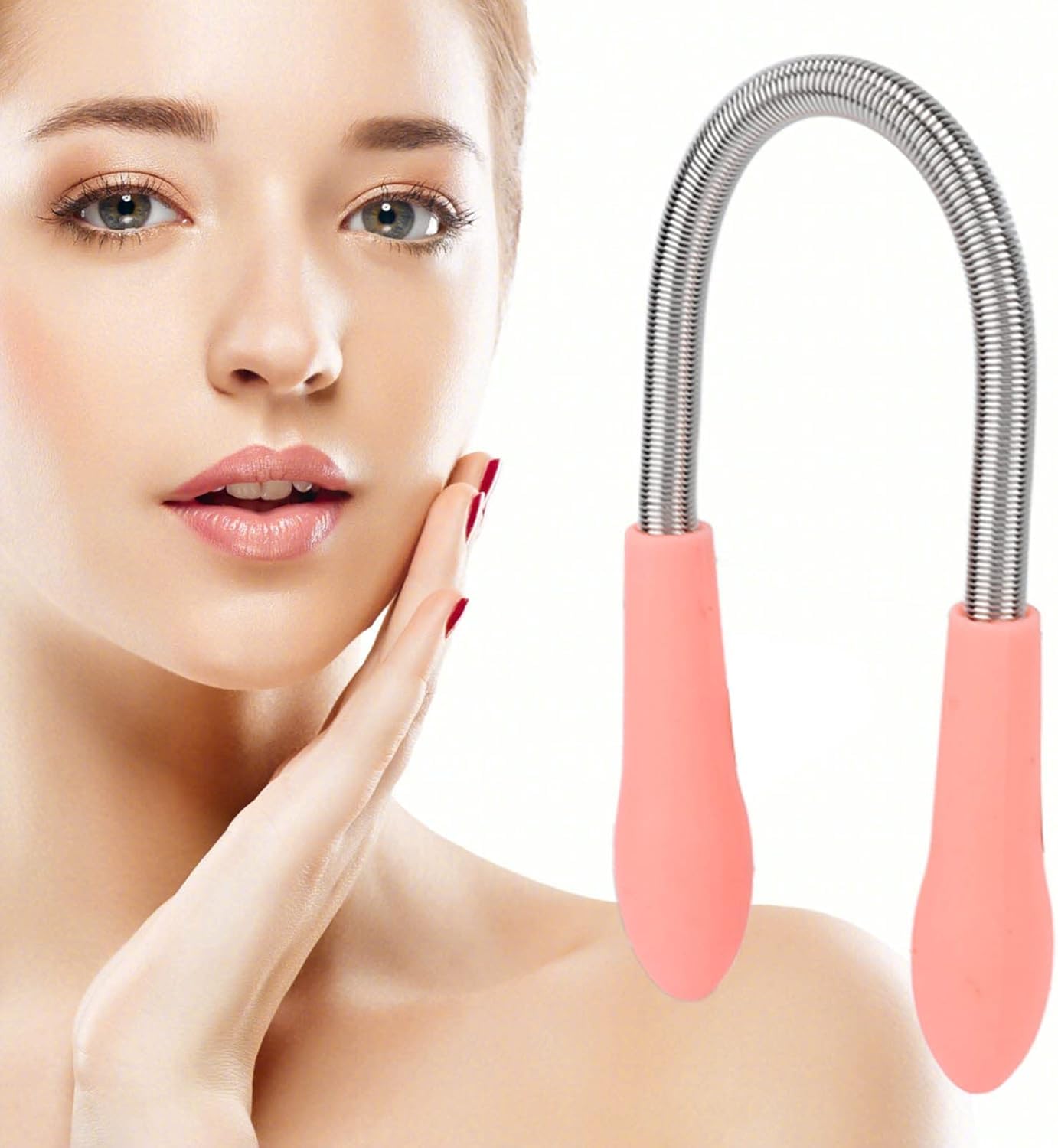 Spring Facial Hair Remover, Stainless Steel Manual Epilator Face Hair Roller Threading Tools Spring Face Hair Remover Manual Portable Beauty Tool Women Upper Lip Chin Cheeks