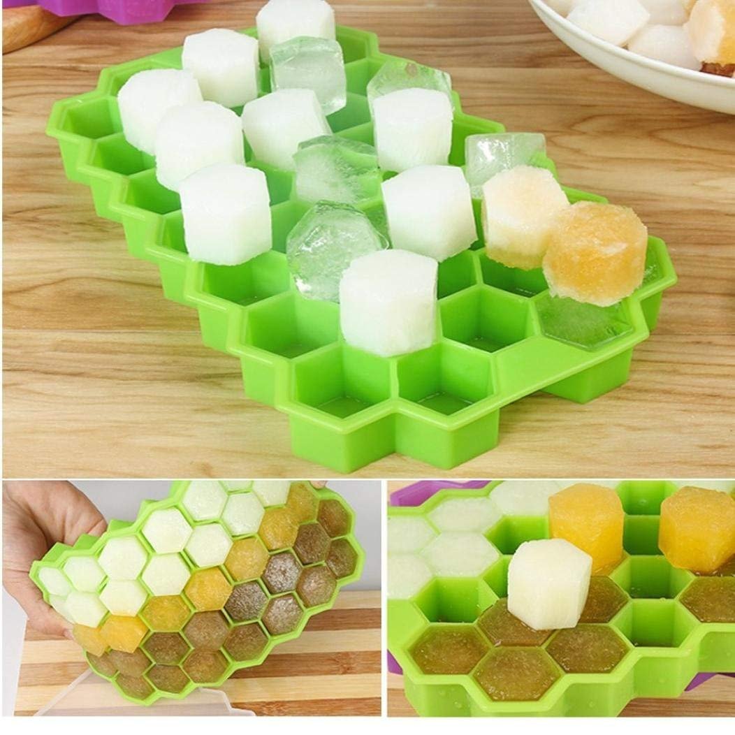 Honey Comb Silicone Ice Mold – Flexible Reusable Ice Cube Tray for Kitchen, Drinks & Desserts (Random Color-Pack of 1)