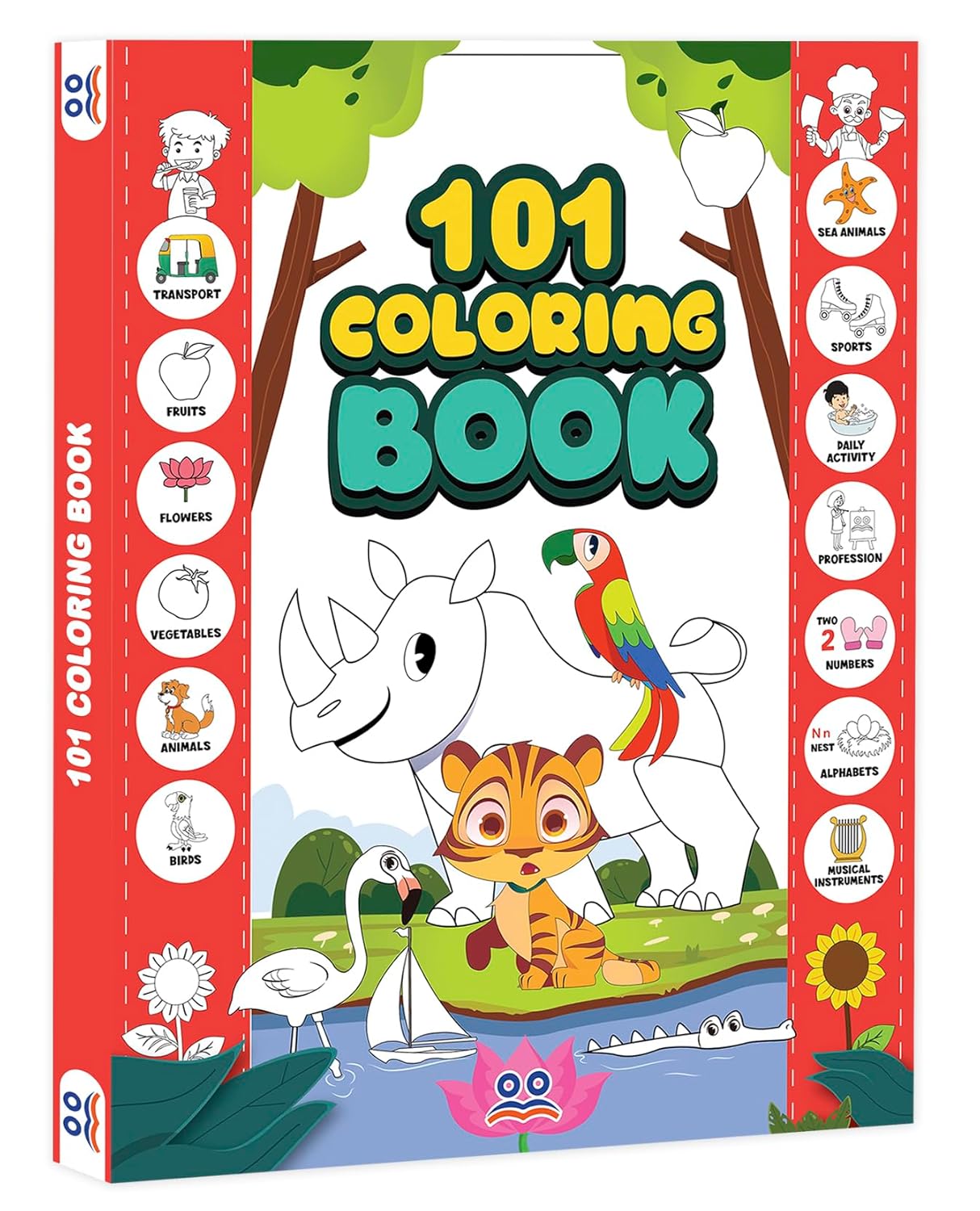 101 Colouring Book for Kids - Colour Drawing Book | Premium Quality Coloring Book | Ages: 2 - 6 Years | Two Brothers Publications