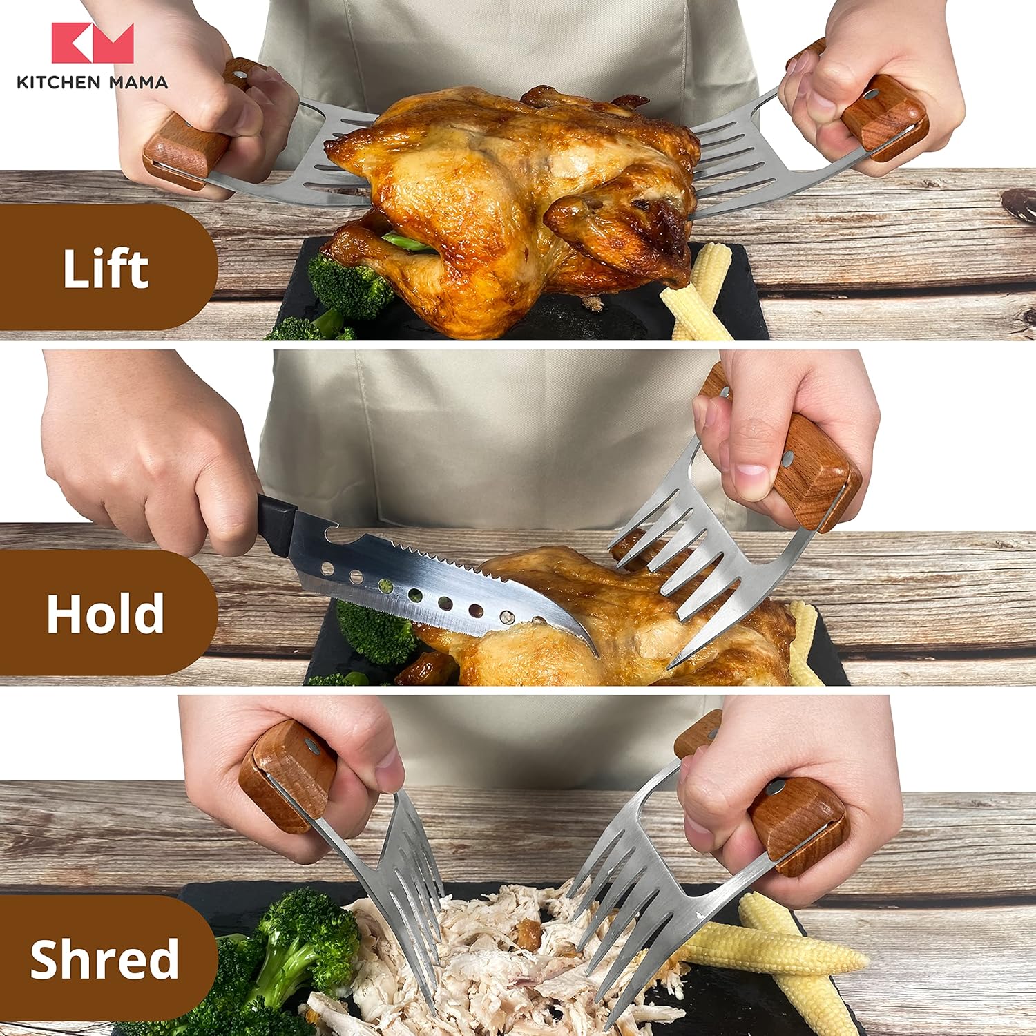 Claw Meat Divider in Wooden Handle | Kitchenware | Homeware & Lifestyle Essentials