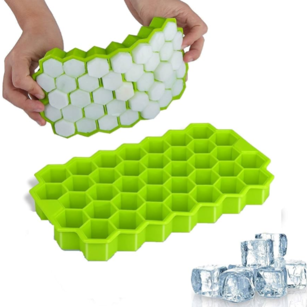 Honey Comb Silicone Ice Mold – Flexible Reusable Ice Cube Tray for Kitchen, Drinks & Desserts (Random Color-Pack of 1)