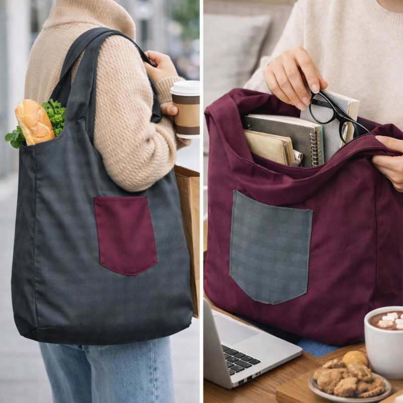 Heavy Cotton Tote Bag | Large Capacity Reusable Shoulder Bag for Shopping & Daily Use (Random Print-Pack of 1)