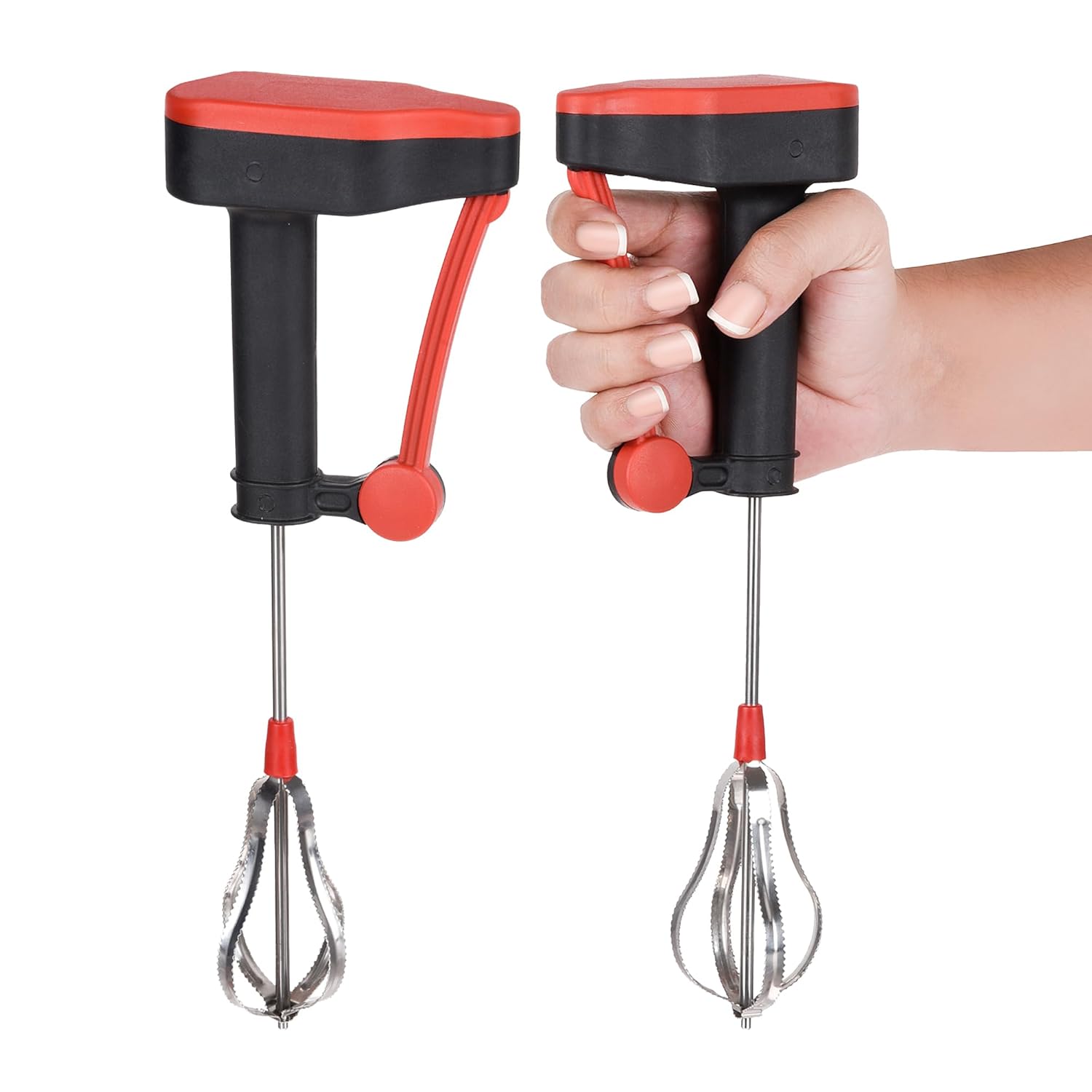 Heavy Gear Power Free Hand Blender | Manual Non-Electric Mixer, Egg Beater & Milkshake Maker for Kitchen (Random Color-Pack of 1)