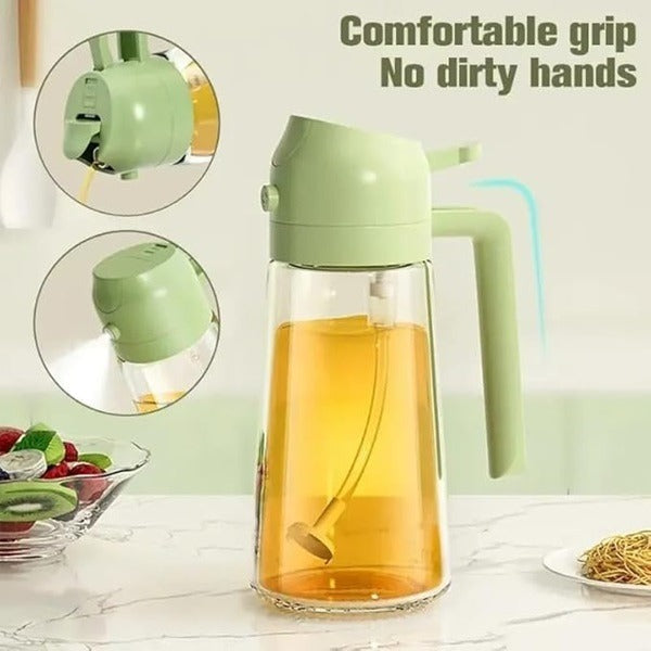 580ml Glass Oil Sprayer & Dispenser Bottle – Refillable Cooking Oil Spray for Kitchen Use (Pack of 1)