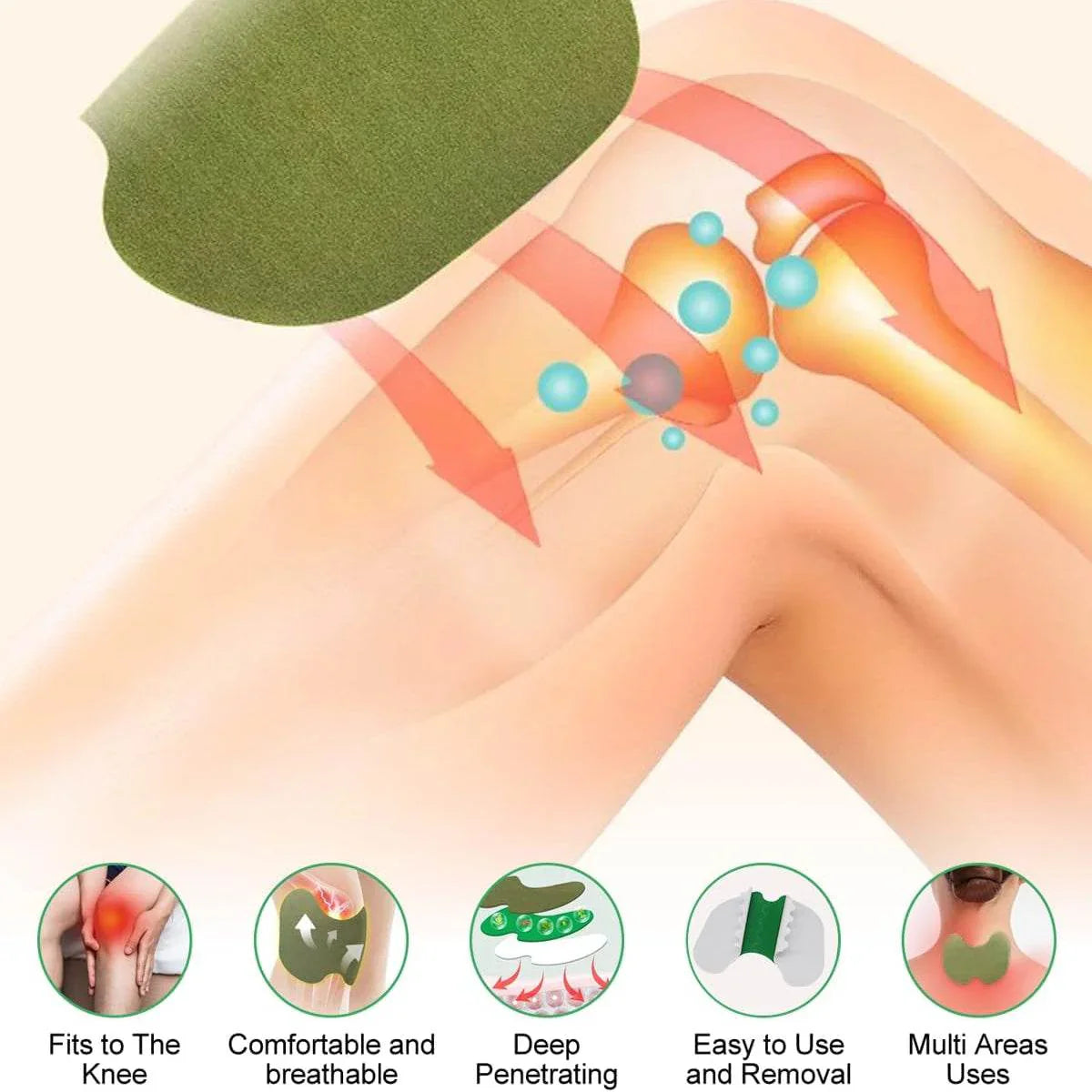 Herbal Knee Plaster Sticker Wormwood Extract Joint Ache Pain Relieving